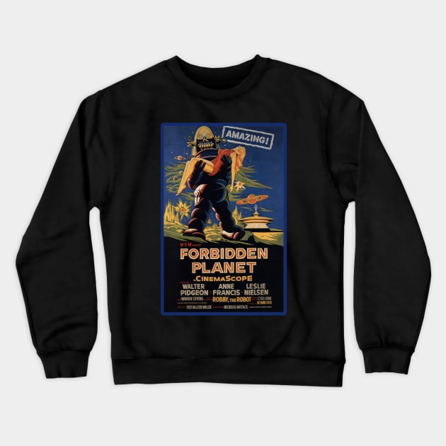 FORBIDDEN PLANET Movie Poster Crewneck Sweatshirt by Scarebaby